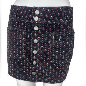 We The Free Black and Red Mini Skirt